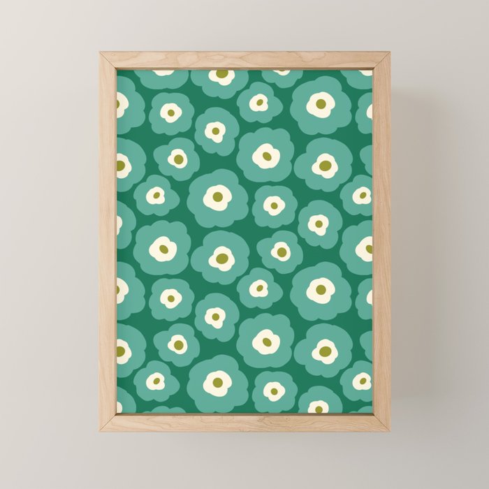 Green Flower Mini Art Print Gallery Image 1