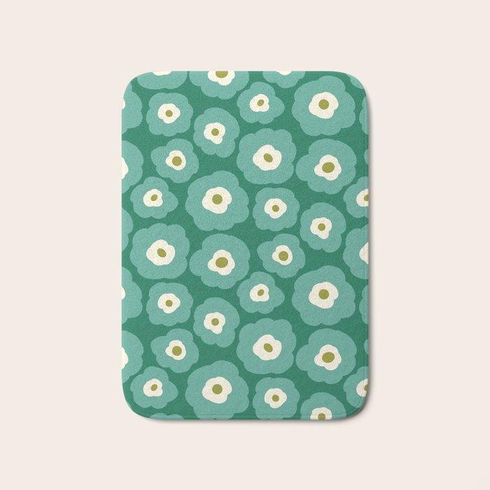 Green Flower Bath Mat Gallery Image 1