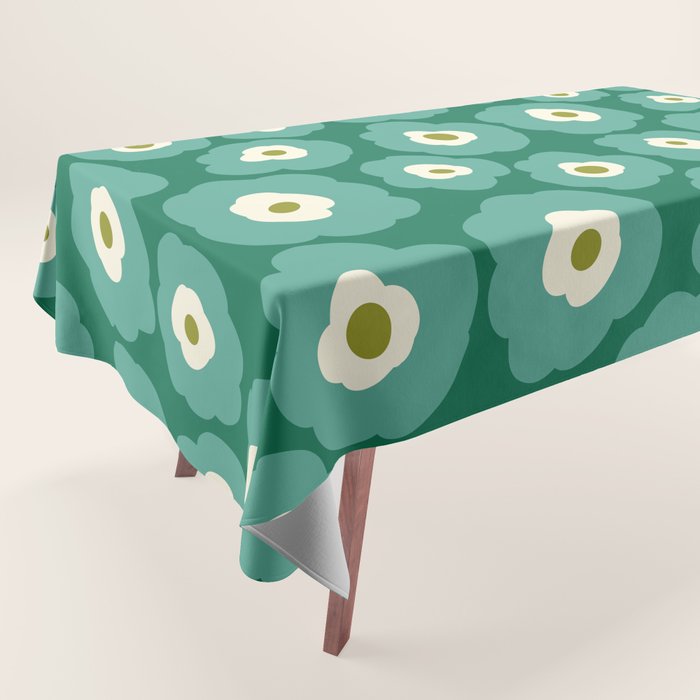 Green Flower Tablecloth Gallery Image 1