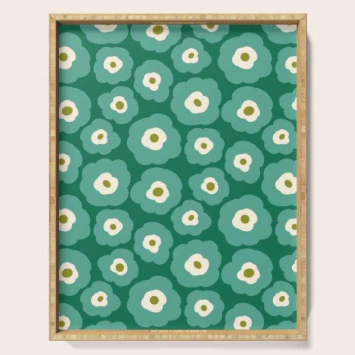 Green Flower Serving Tray Gallery Image 1