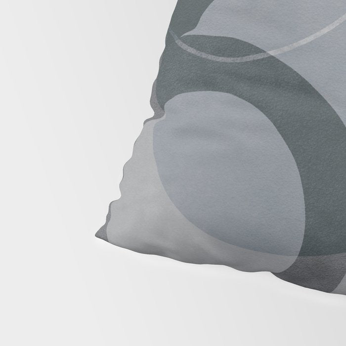 Mid Century Shapes And Outline Grey Teal Pillow Sham Gallery Image 4