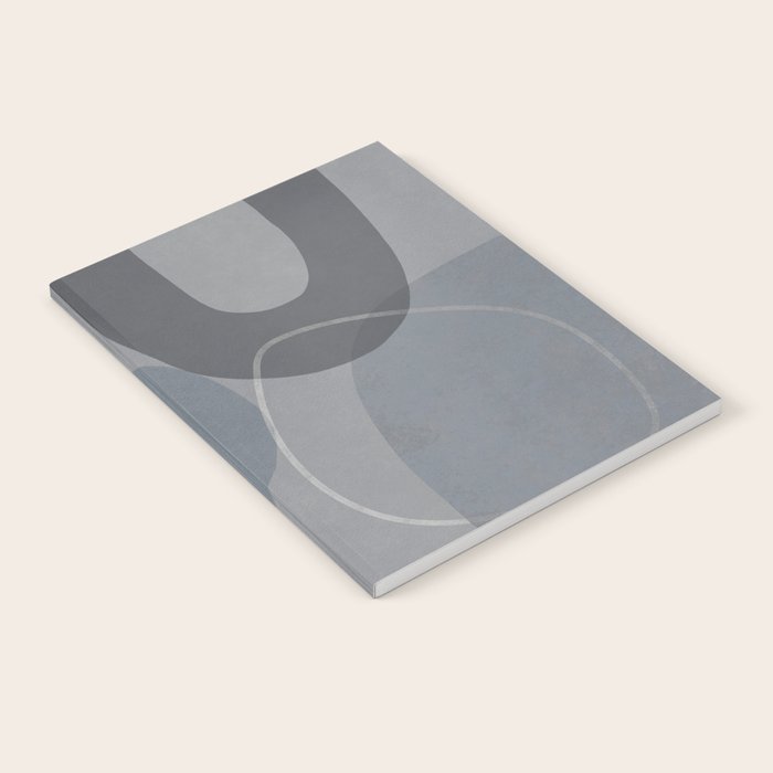 Mid Century Shapes And Outline Grey Teal Notebook Gallery Image 2