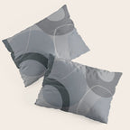 Mid Century Shapes And Outline Grey Teal Pillow Sham Gallery Image 3