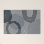 Mid Century Shapes And Outline Grey Teal Welcome Mat Gallery Image 1