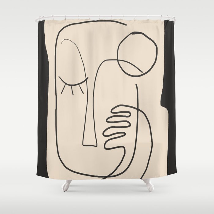 Abstract Face 4 Shower Curtain Gallery Image 1