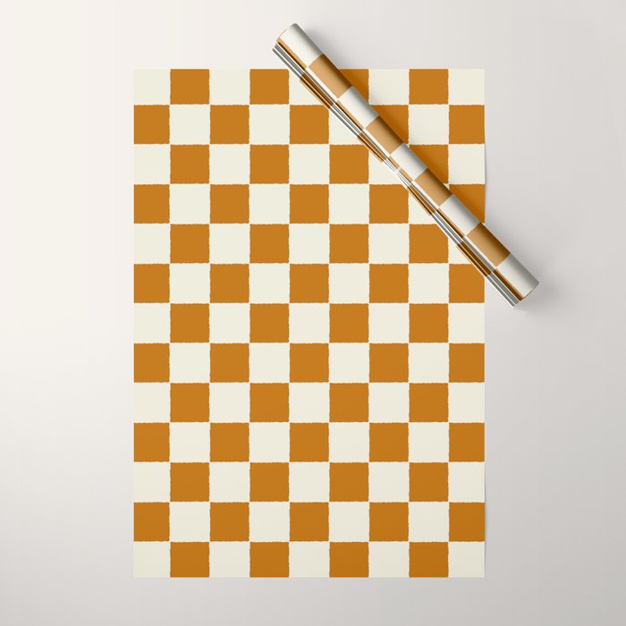 DESERT CHECKER GINGER Wrapping Paper Gallery Image 1