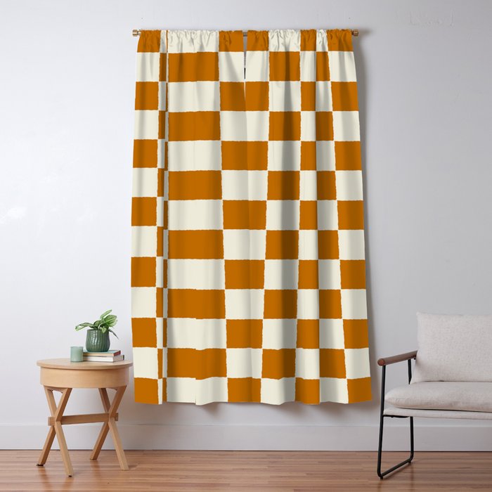 DESERT CHECKER GINGER Window Curtain Gallery Image 1