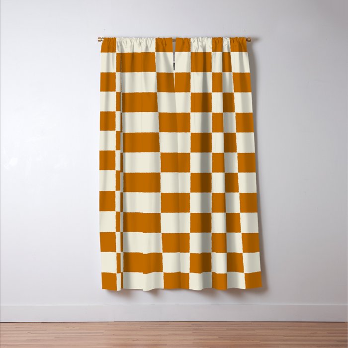 DESERT CHECKER GINGER Window Curtain Gallery Image 3