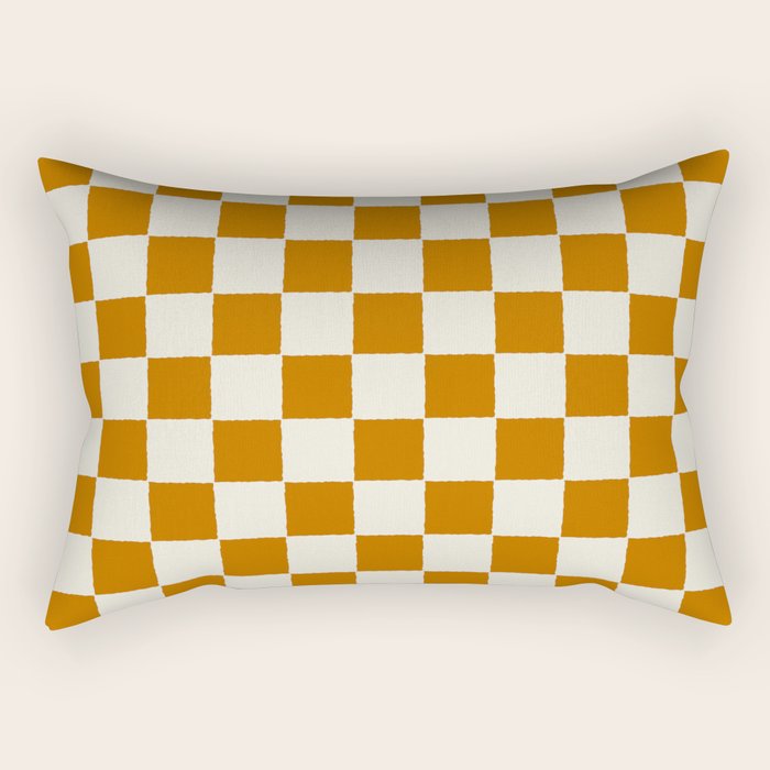 DESERT CHECKER GINGER Rectangular Pillow Gallery Image 2
