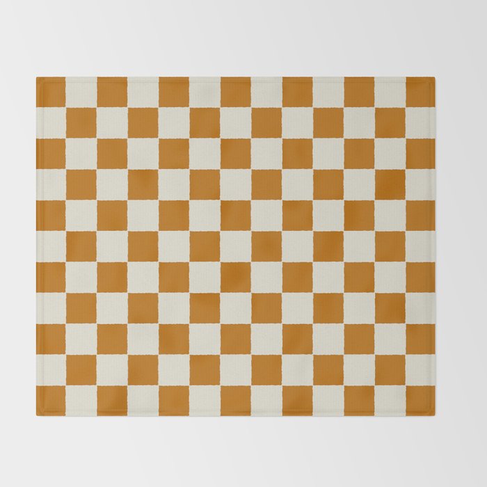 DESERT CHECKER GINGER Throw Blanket Gallery Image 2