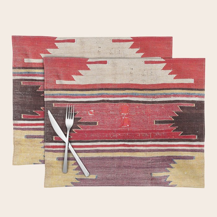 Nevsehir Cappadocian Central Anatolian Kilim Print Placemat Gallery Image 1
