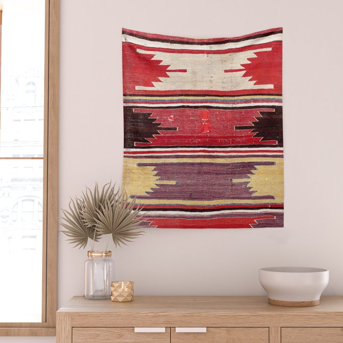 Nevsehir Cappadocian Central Anatolian Kilim Print Wall Tapestry Gallery Image 2