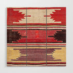 Nevsehir Cappadocian Central Anatolian Kilim Print Wood Wall Art Gallery Image 1