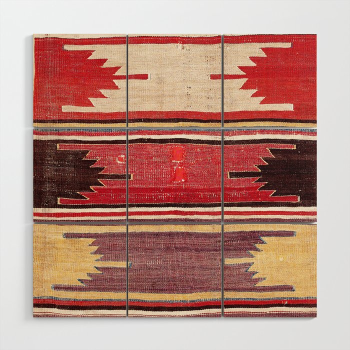 Nevsehir Cappadocian Central Anatolian Kilim Print Wood Wall Art Gallery Image 1