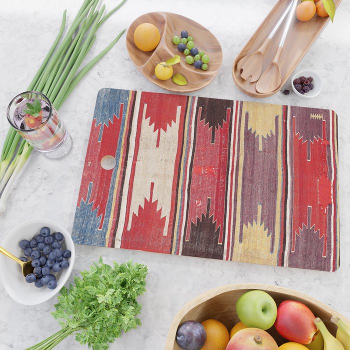 Nevsehir Cappadocian Central Anatolian Kilim Print Cutting Board Gallery Image 2