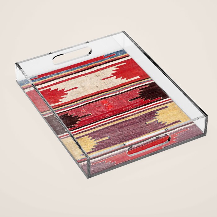 Nevsehir Cappadocian Central Anatolian Kilim Print Acrylic Tray Gallery Image 1