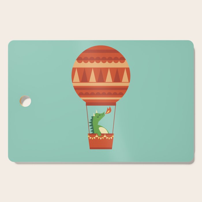 Dragon On Hot Air Balloon Cutting Board Gallery Image 1