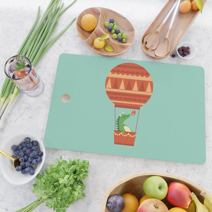 Dragon On Hot Air Balloon Cutting Board Gallery Image 2