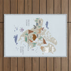North America continent, World map for kids Outdoor Rug Gallery Image 1