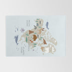 North America continent, World map for kids Rug Gallery Image 2