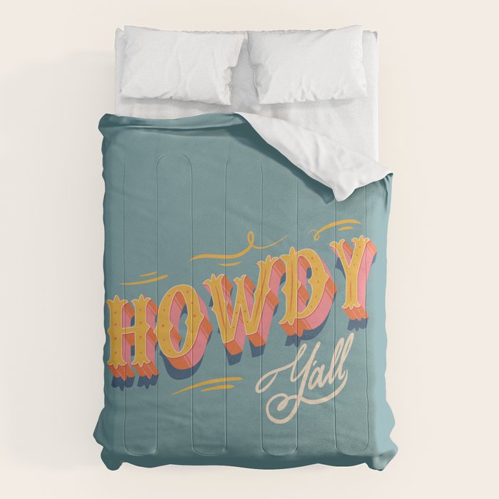 Howdy Y'all | Yellow Orange Blue Comforter Gallery Image 1