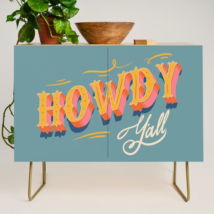 Howdy Y'all | Yellow Orange Blue Credenza Gallery Image 1