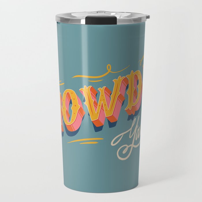 Howdy Y'all | Yellow Orange Blue Travel Mug Gallery Image 1