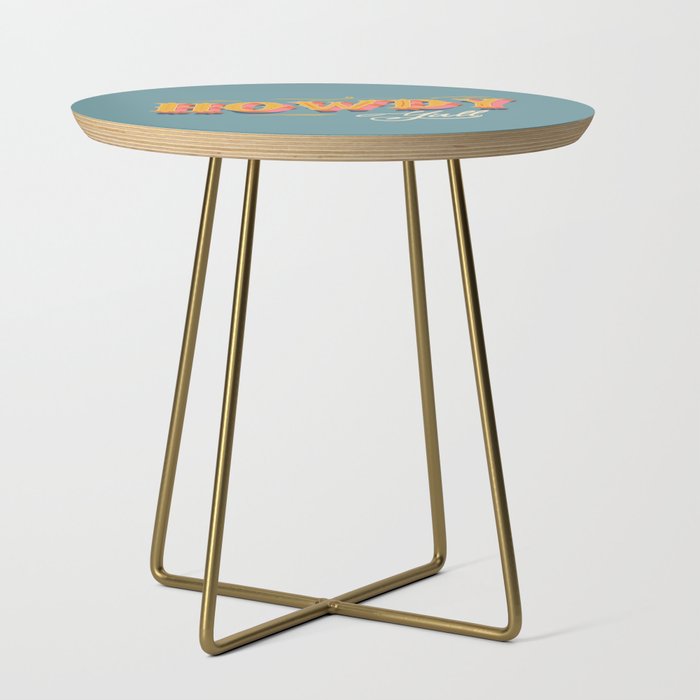 Howdy Y'all | Yellow Orange Blue Side Table Gallery Image 1