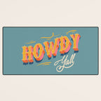 Howdy Y'all | Yellow Orange Blue Desk Mat Gallery Image 3