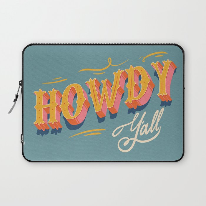 Howdy Y'All | Yellow Orange Blue Laptop Sleeve