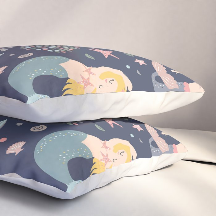 Under The Sea Mermaids, Whale & Starfish Pillow Sham Gallery Image 3