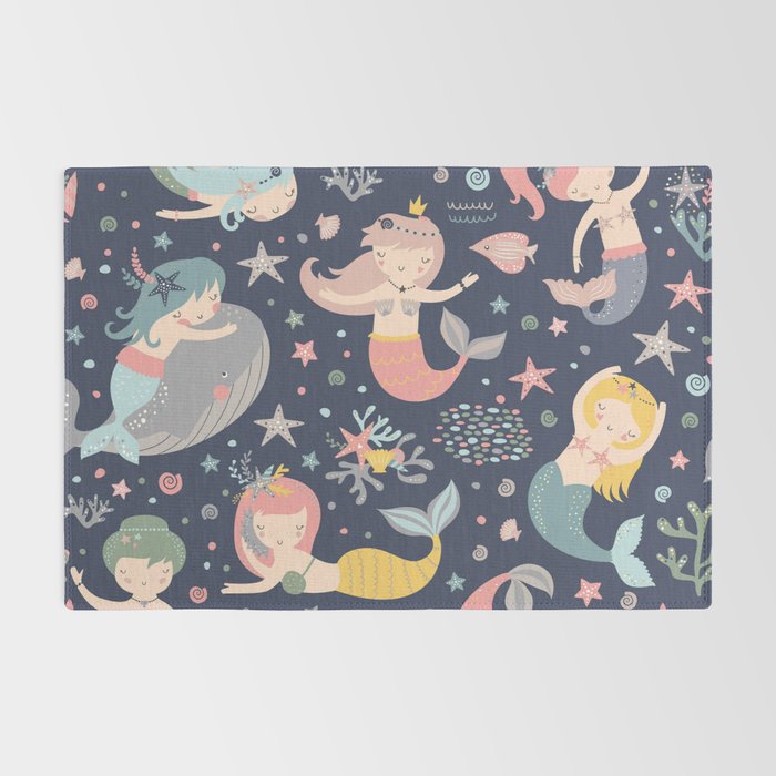 Under The Sea Mermaids, Whale & Starfish Rug Gallery Image 2