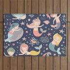 Under The Sea Mermaids, Whale & Starfish Outdoor Rug Gallery Image 1