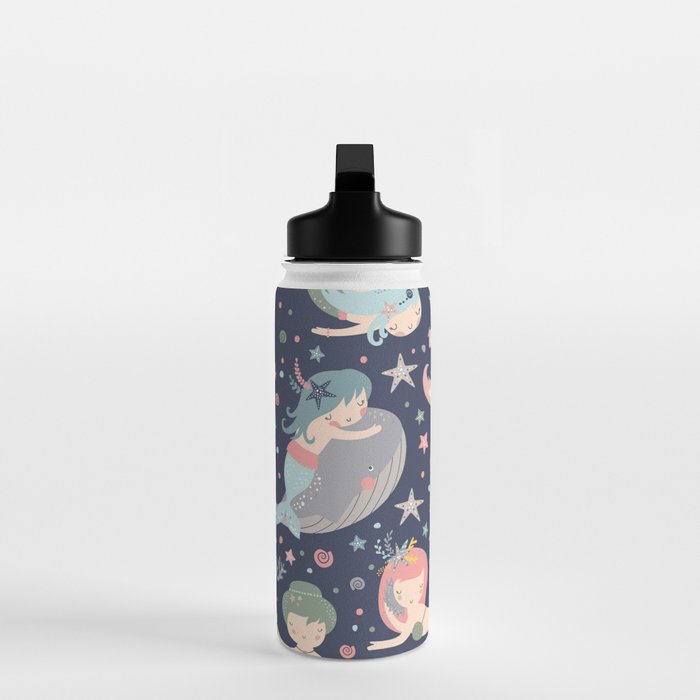 Under The Sea Mermaids, Whale & Starfish Water Bottle Gallery Image 3