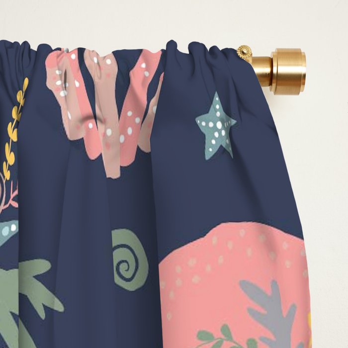 Under The Sea Mermaids, Whale & Starfish Window Curtain Gallery Image 2