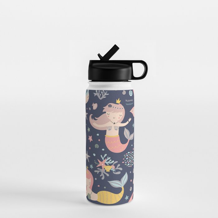 Under The Sea Mermaids, Whale & Starfish Water Bottle Gallery Image 1