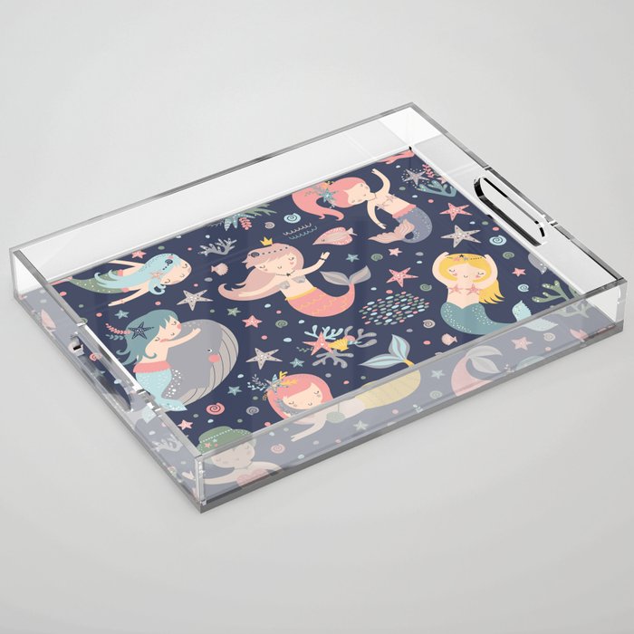 Under The Sea Mermaids, Whale & Starfish Acrylic Tray Gallery Image 1