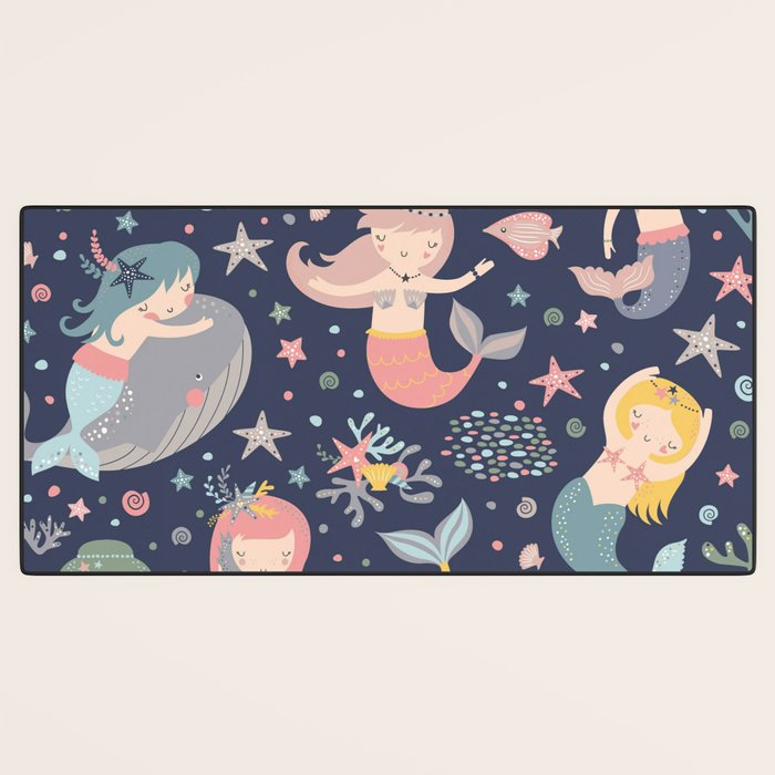 Under The Sea Mermaids, Whale & Starfish Desk Mat Gallery Image 3