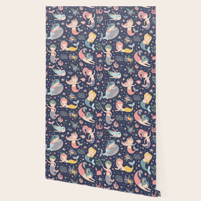 Under The Sea Mermaids, Whale & Starfish Wallpaper Gallery Image 2