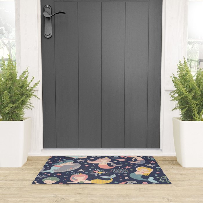 Under The Sea Mermaids, Whale & Starfish Welcome Mat Gallery Image 3