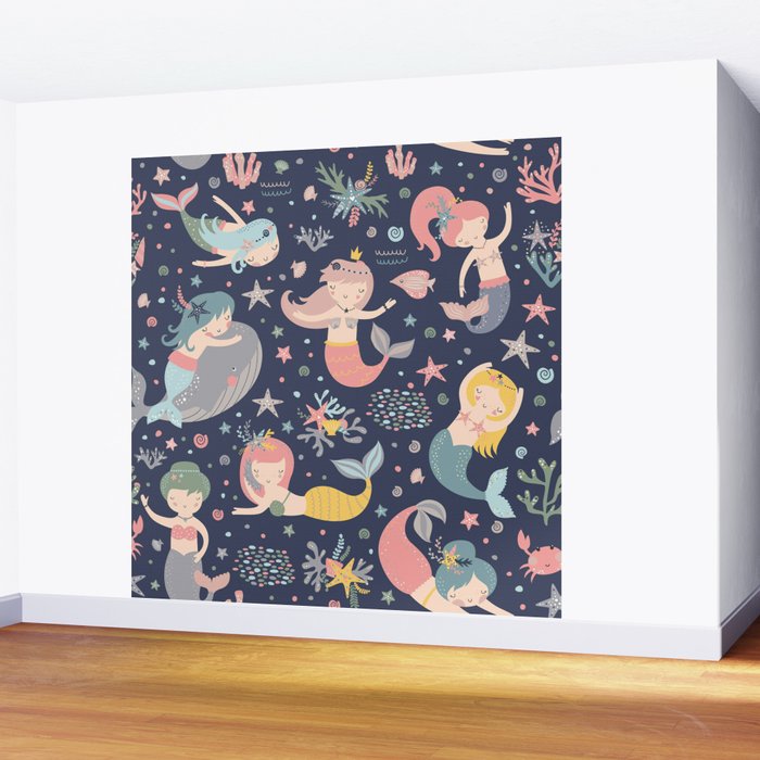Under The Sea Mermaids, Whale & Starfish Wall Mural Gallery Image 2