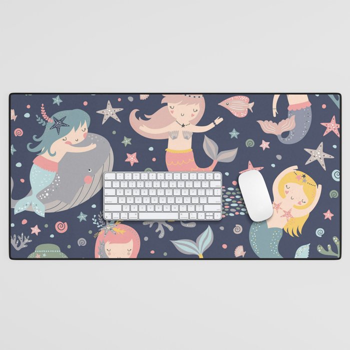 Under The Sea Mermaids, Whale & Starfish Desk Mat Gallery Image 1