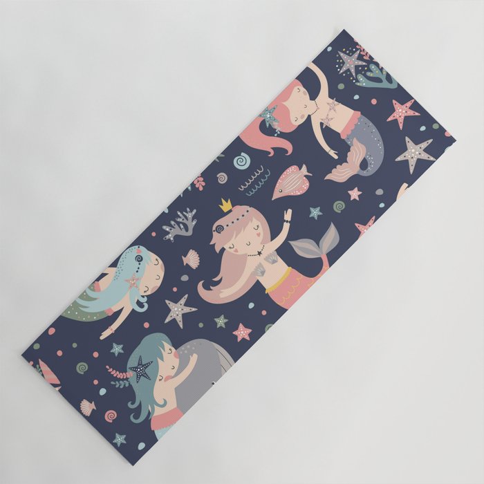Under The Sea Mermaids, Whale & Starfish Yoga Mat Gallery Image 1