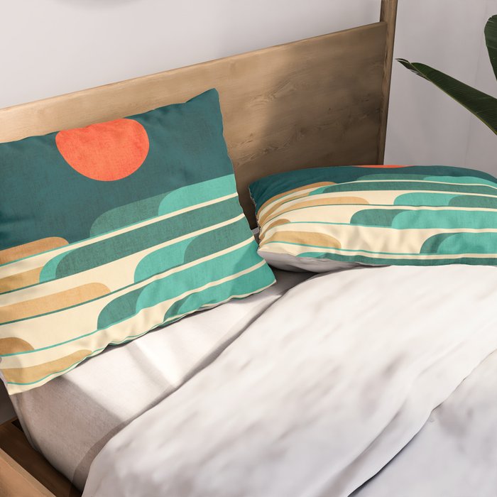 Chasing wave under the red moon Pillow Sham Gallery Image 2