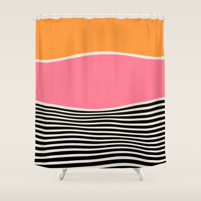 Wavy Ripples: Mid Century Edition Shower Curtain Gallery Image 1