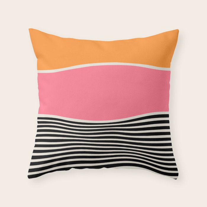 Wavy Ripples: Mid Century Edition Throw Pillow Gallery Image 1