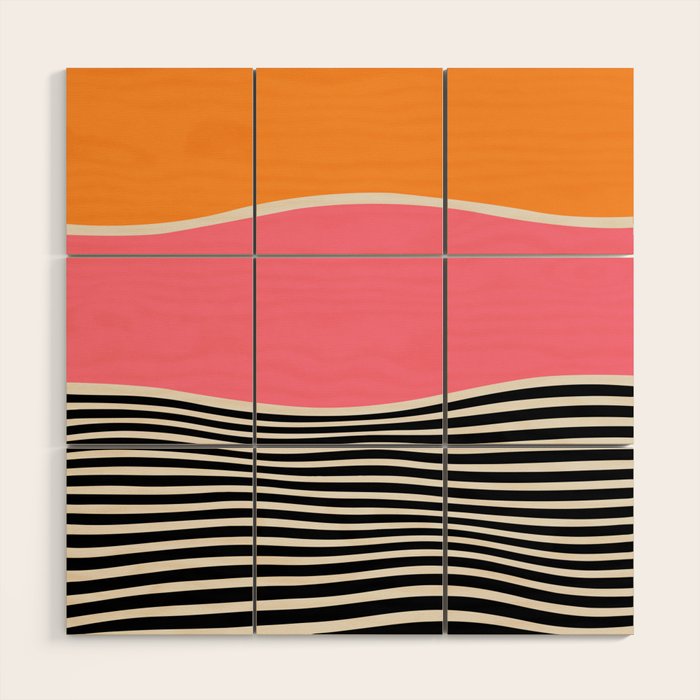 Wavy Ripples: Mid Century Edition Wood Wall Art Gallery Image 1