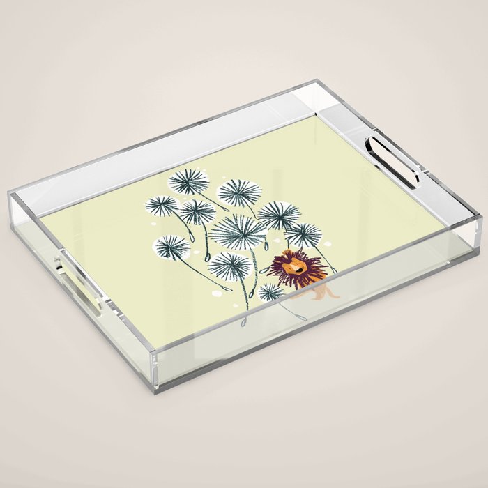 Lion on dandelion Acrylic Tray Gallery Image 1