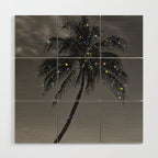 THE PALM | collage | glitter | shiny | summer | beach | black and white | diamonds | creative | hot Wood Wall Art Gallery Image 1