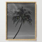 THE PALM | collage | glitter | shiny | summer | beach | black and white | diamonds | creative | hot Serving Tray Gallery Image 1